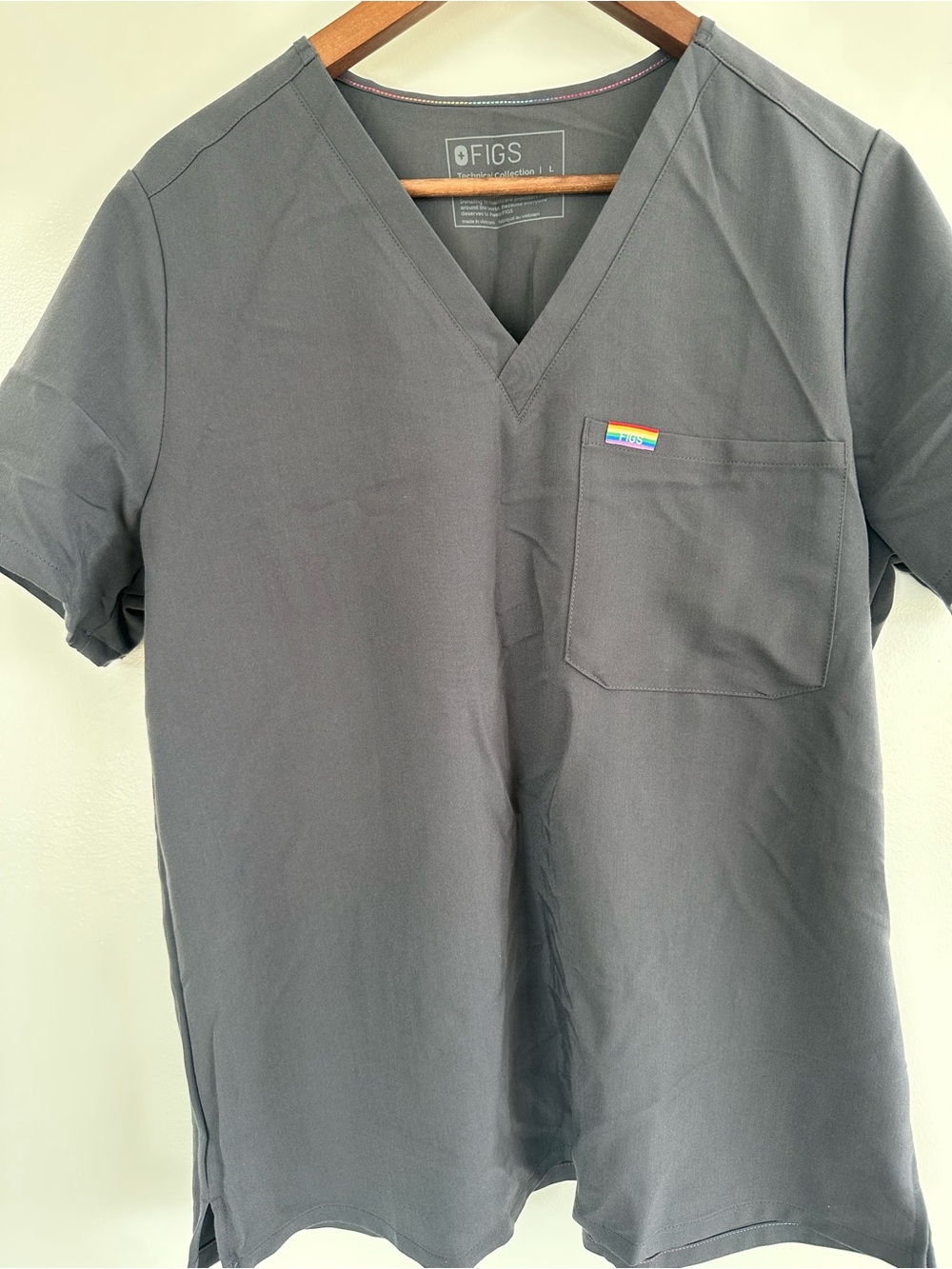 Figs Women’s Charcoal Catarina Scrub Top | Pride Edition | Large
